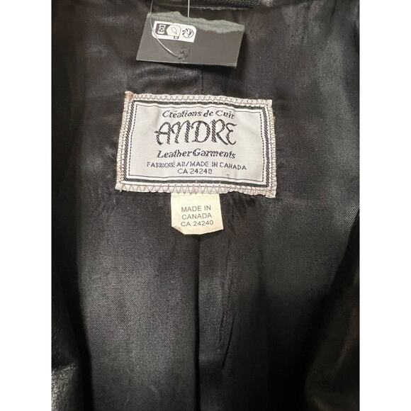 Creations De Cuir Andre Leather Garments Vintage Black Coat Size 50 Men’s - Picture 6 of 9